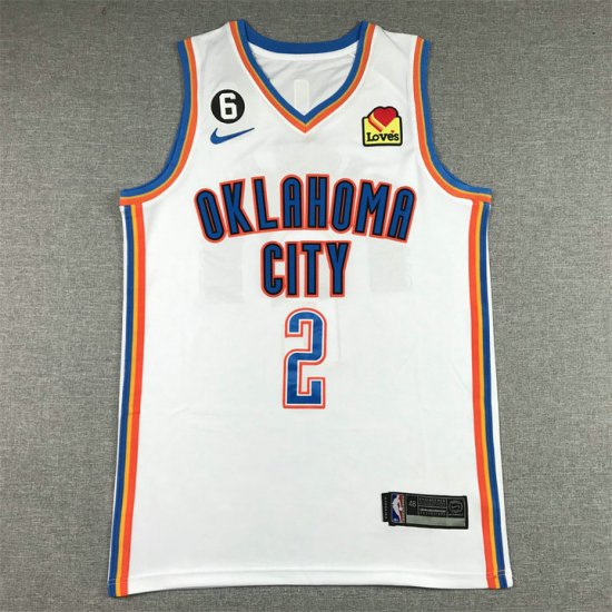 NBA 2 Gilgeous-Alexander OKC Thunder 22-23 Maillot blanc brodé